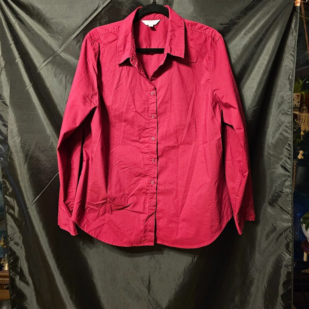 Time & Tru burgundy button up shirt. Size XL